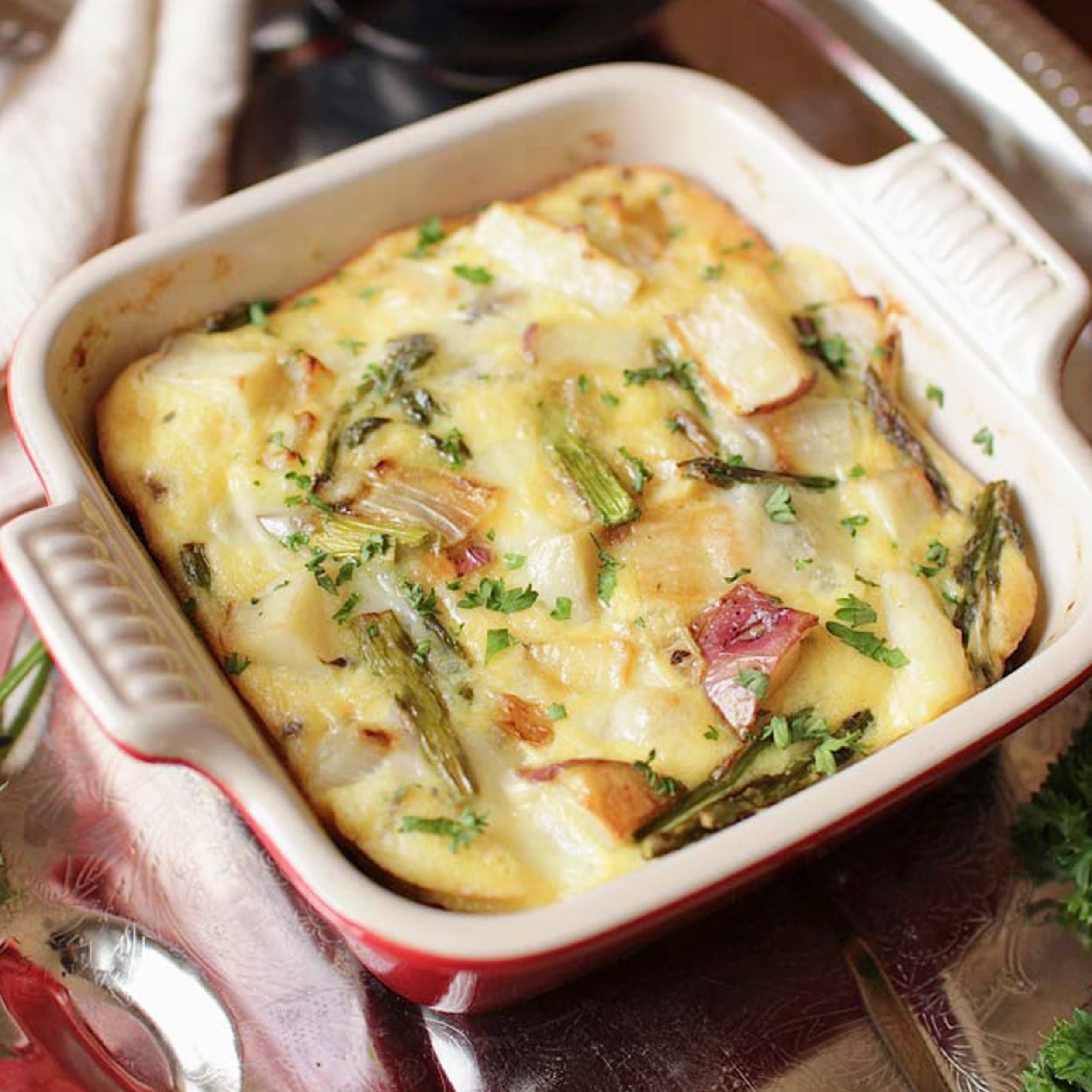 Crustless Asparagus Quiche For One, ready to cook tonight